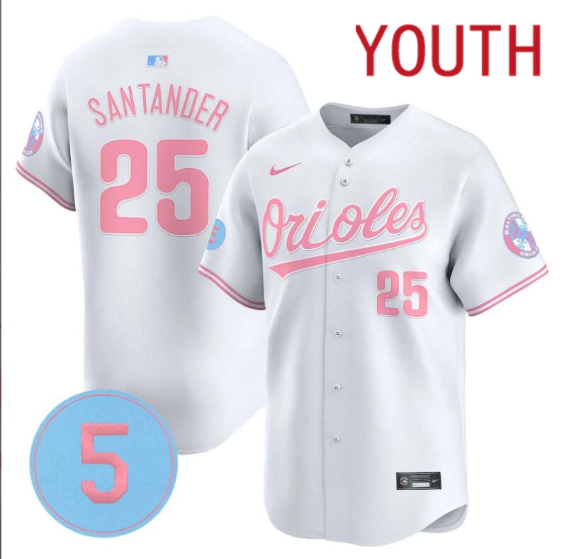 Youth  Baltimore Orioles #25 Santander white 2024 Nike MLB jersey->youth nfl jersey->Youth Jersey